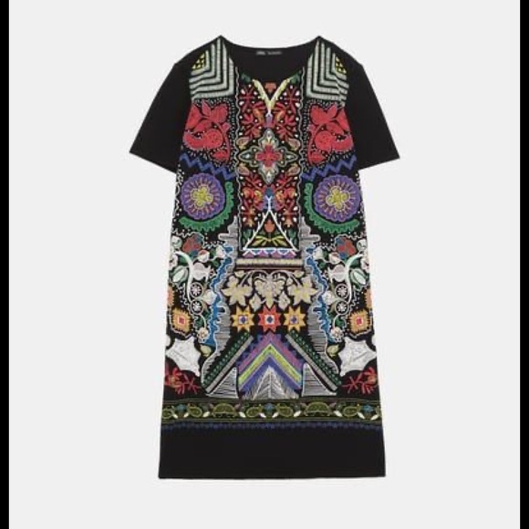 Zara Dresses & Skirts - Zara Textured Print Shift Dress